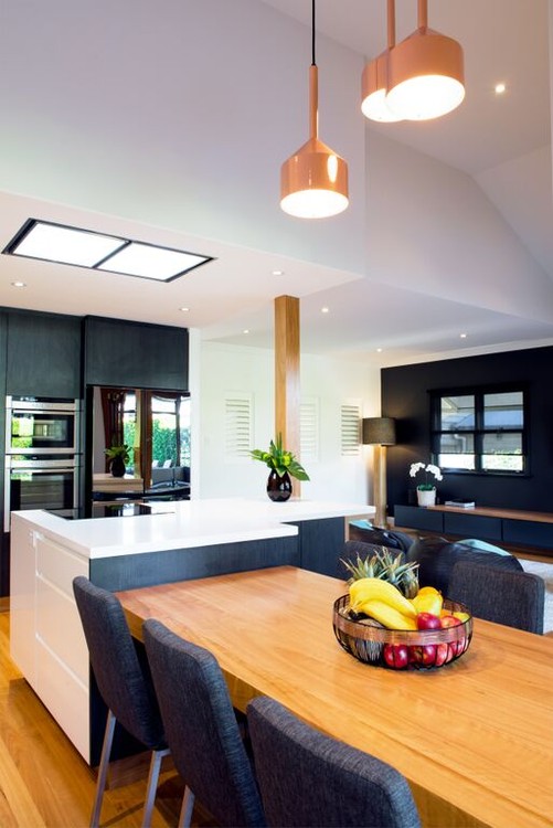 Modern Kitchen|Open plan living|Concealed Ceiling Range hood